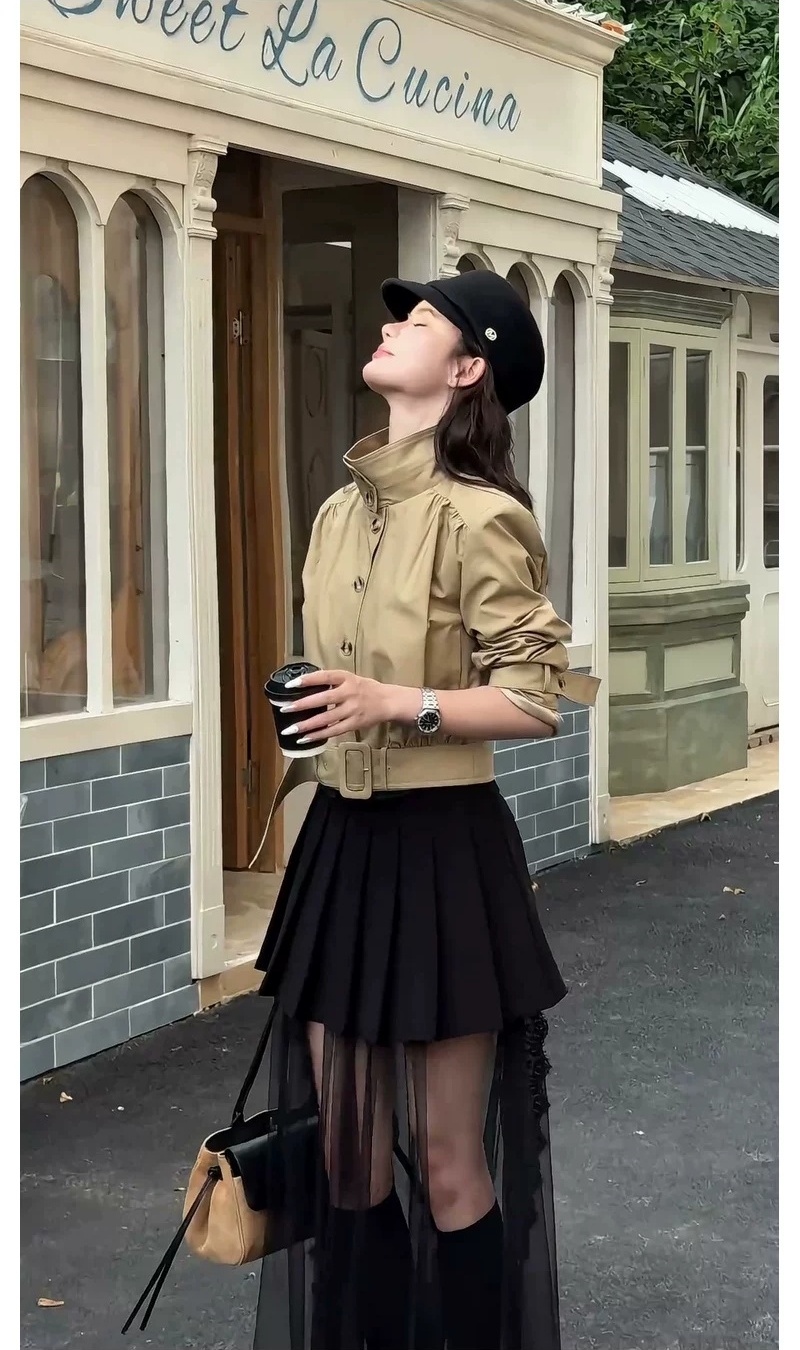 Single-breasted fashion autumn coat