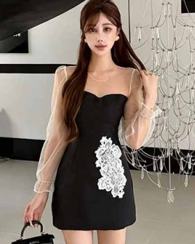 Autumn package hip dress hollow long dress
