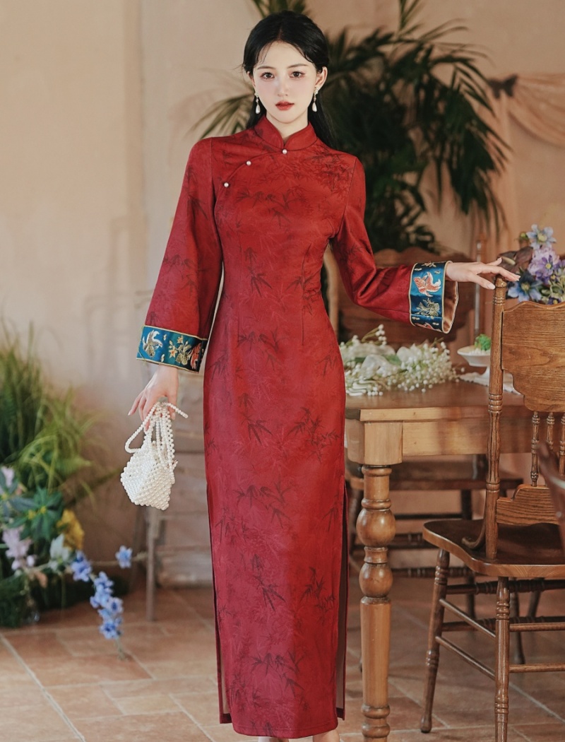 Bride maiden cheongsam retro dress