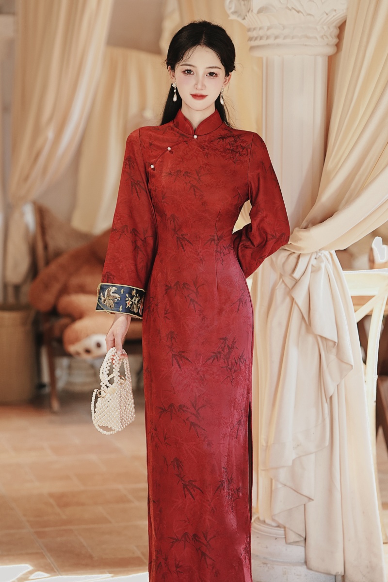 Bride maiden cheongsam retro dress