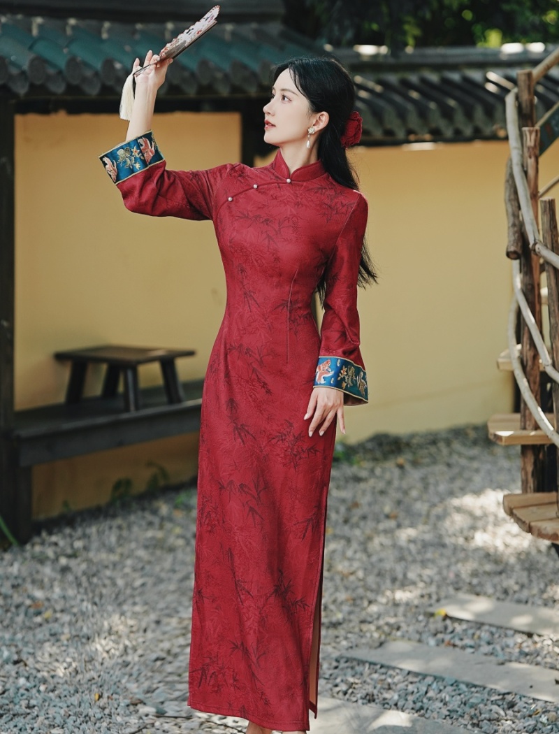 Bride maiden cheongsam retro dress