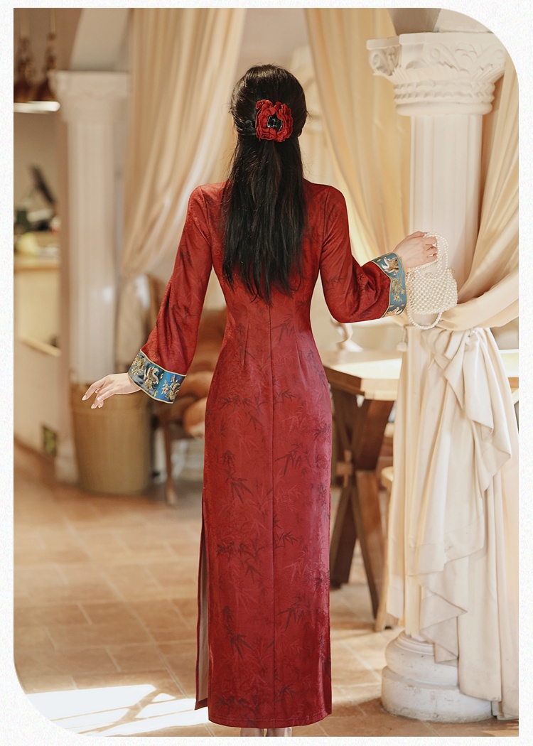 Bride maiden cheongsam retro dress