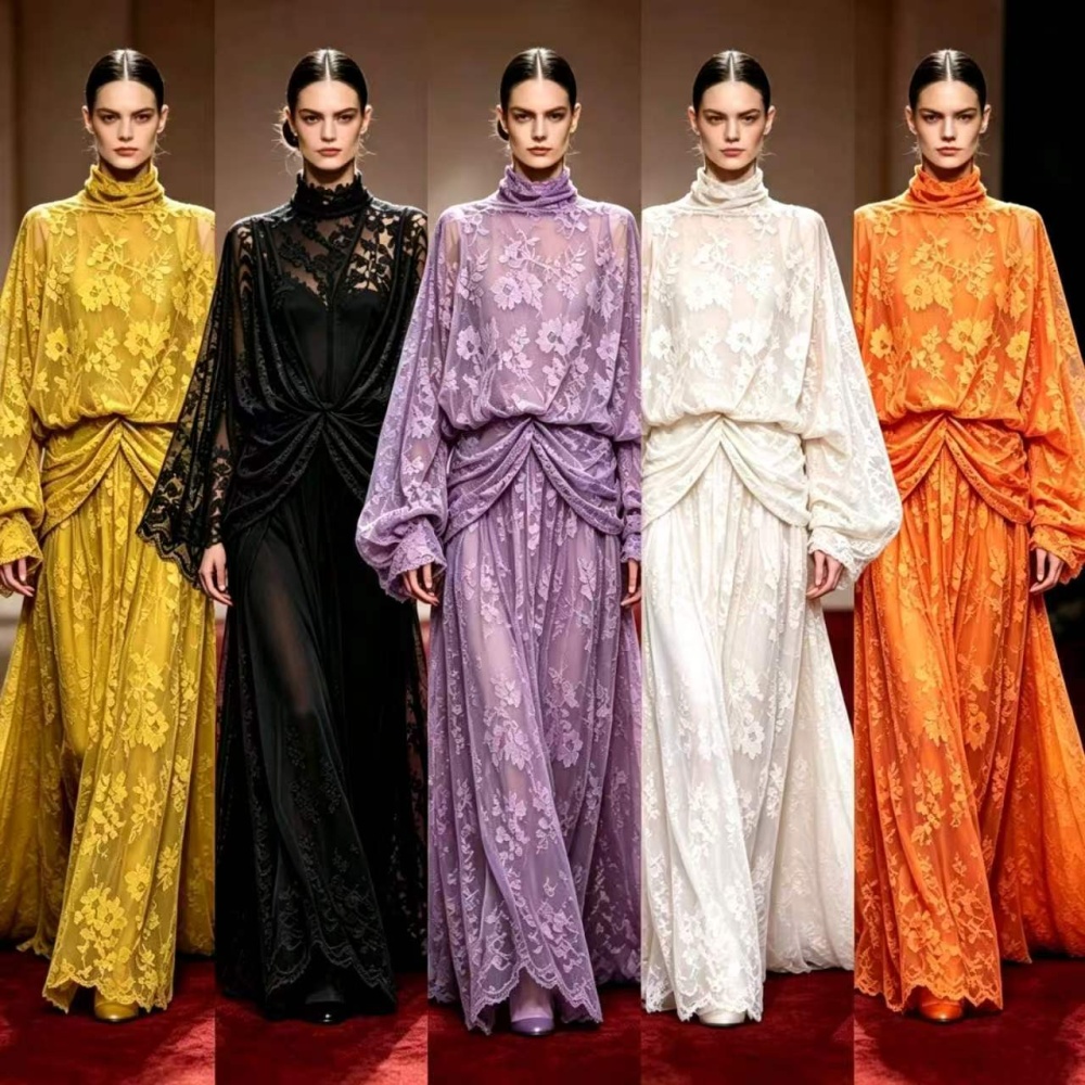 Bow loose France style long dress lace streamer dress