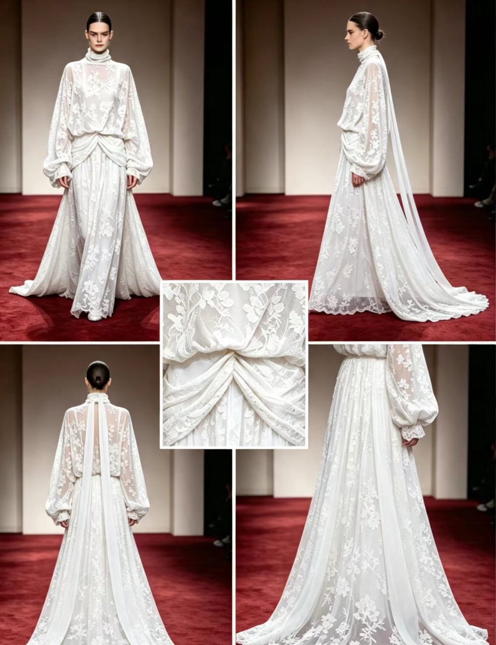 Bow loose France style long dress lace streamer dress