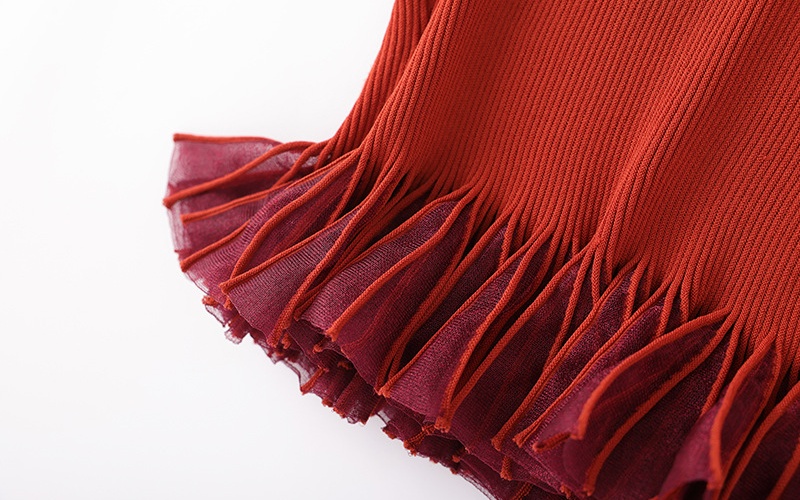 Knitted slim tops summer dress a set for women