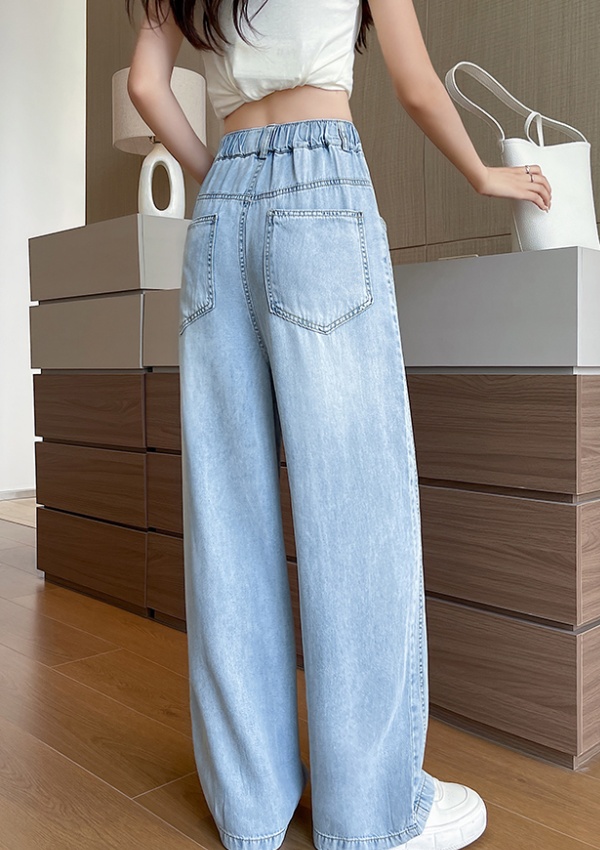 Thin loose jeans ice silk drape pants for women
