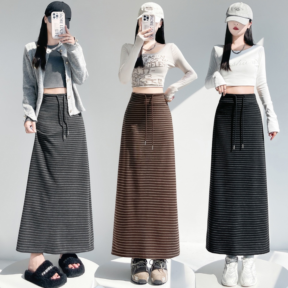 Lazy split long dress straight drape skirt for women
