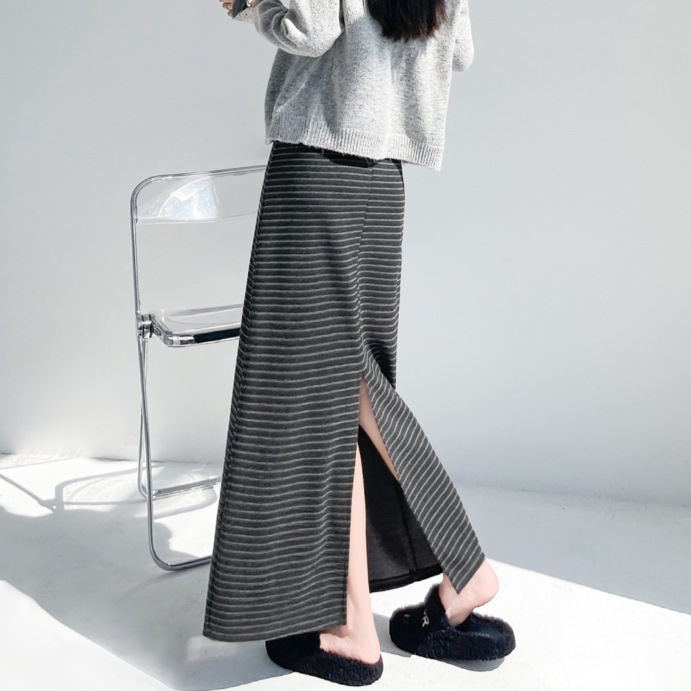 Lazy split long dress straight drape skirt for women