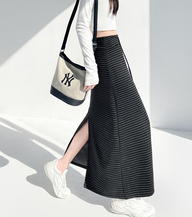 Lazy split long dress straight drape skirt for women
