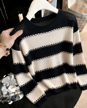 Round neck lazy sweater all-match tops for women