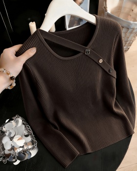 Knitted long sleeve sweater niche inside the ride tops