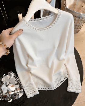 Hollow round neck small shirt autumn and winter tops