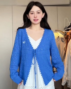 Knitted sunscreen tops air conditioning shirts for women