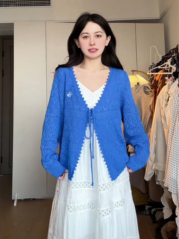 Knitted sunscreen tops air conditioning shirts for women