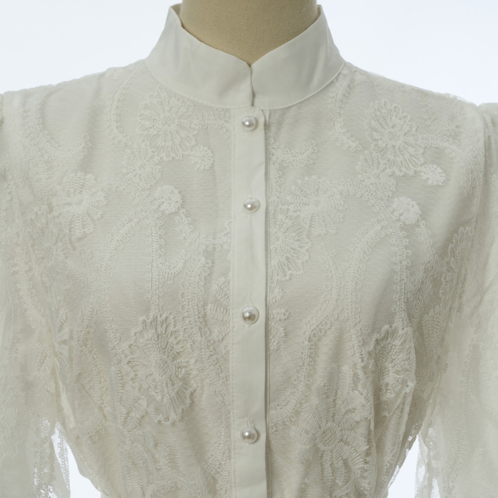 Cstand collar lace T-back big skirt ladies dress