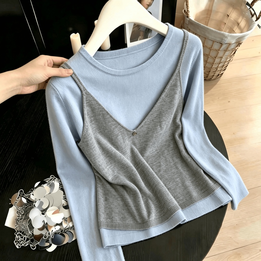 Autumn and winter waistcoat knitted sweater