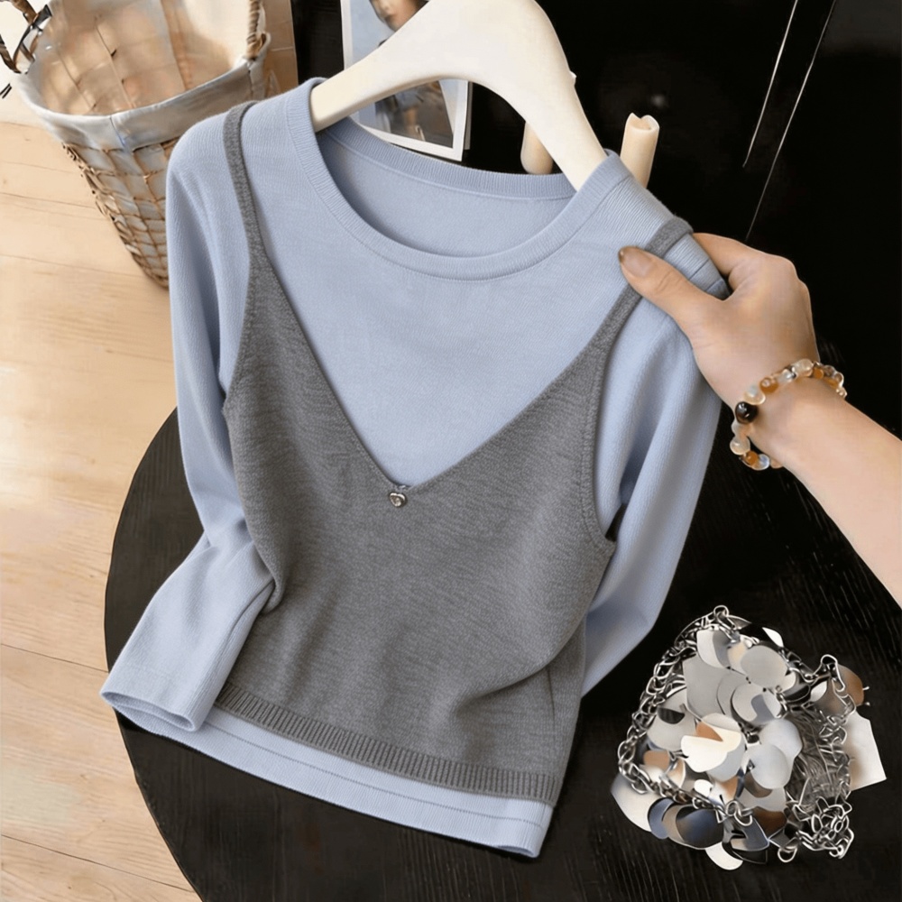 Autumn and winter waistcoat knitted sweater