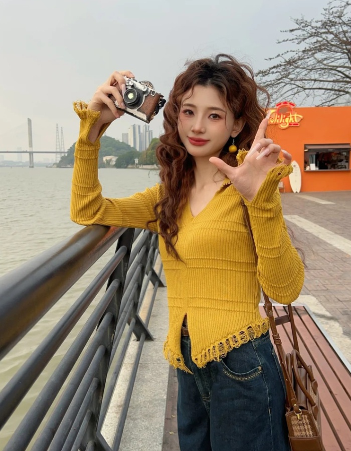 Sweetheart spring sweater all-match tops for women