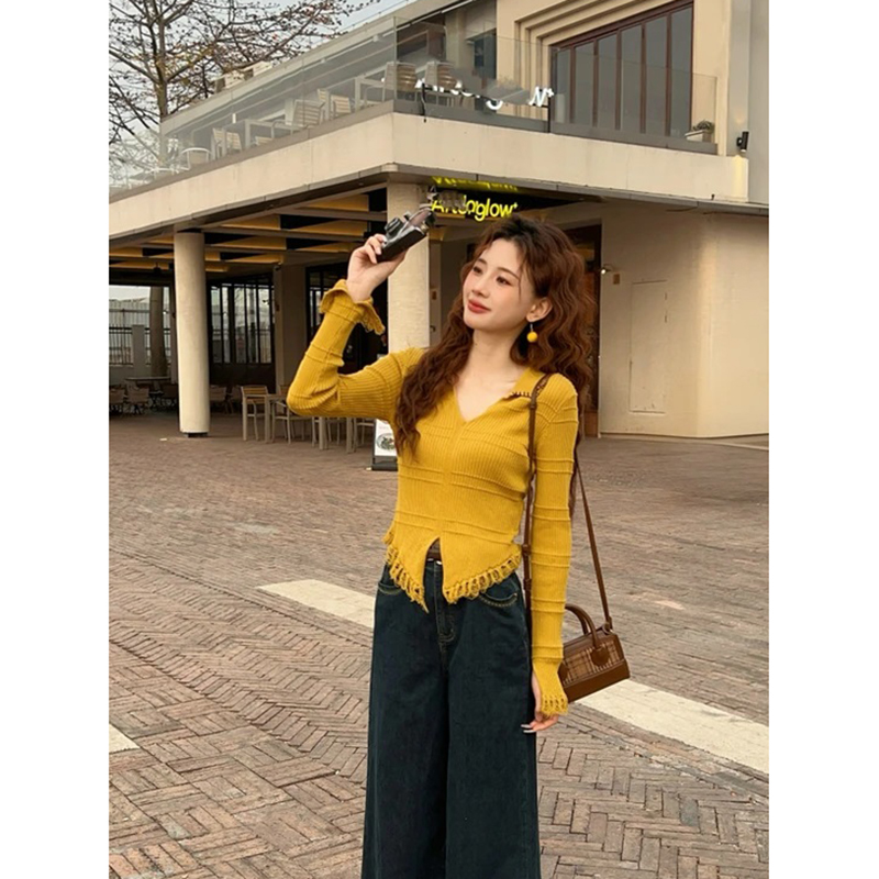 Sweetheart spring sweater all-match tops for women