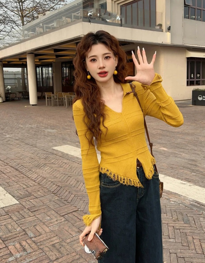 Sweetheart spring sweater all-match tops for women