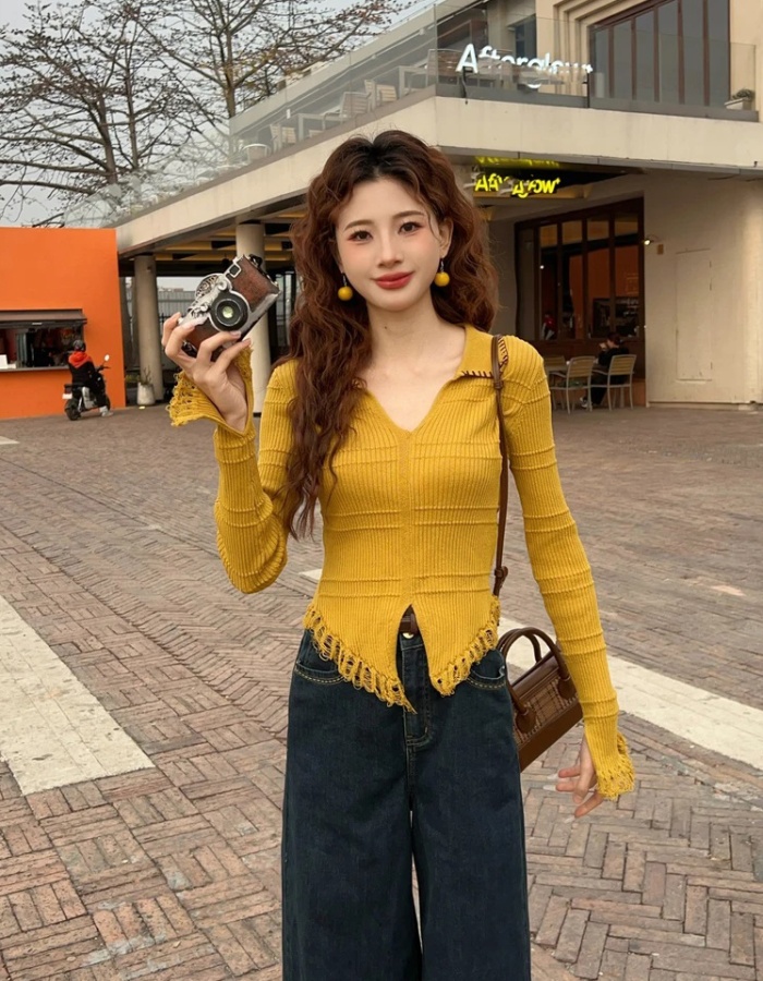 Sweetheart spring sweater all-match tops for women