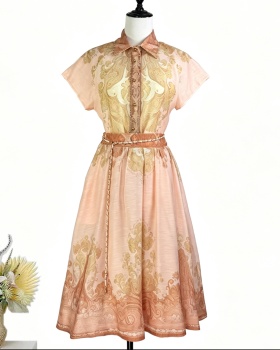 Beading skirt printing tops 2pcs set