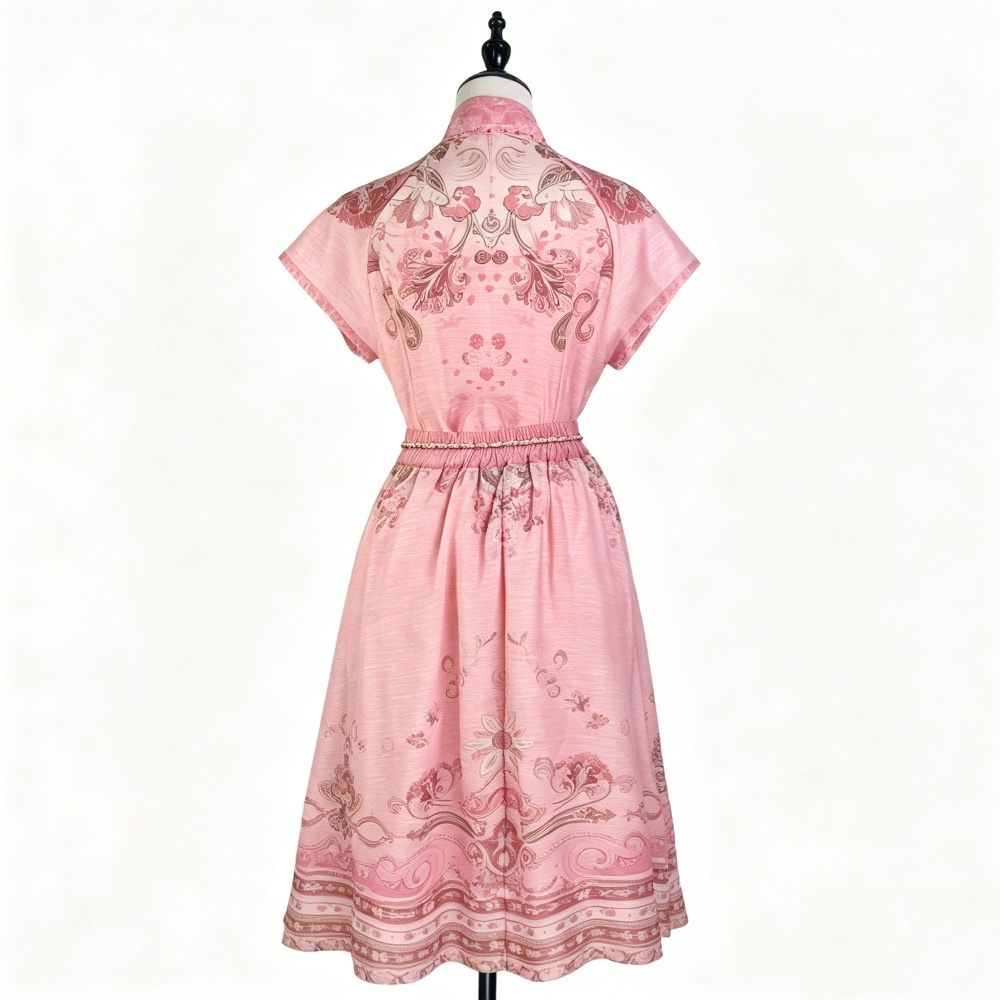 Beading skirt printing tops 2pcs set