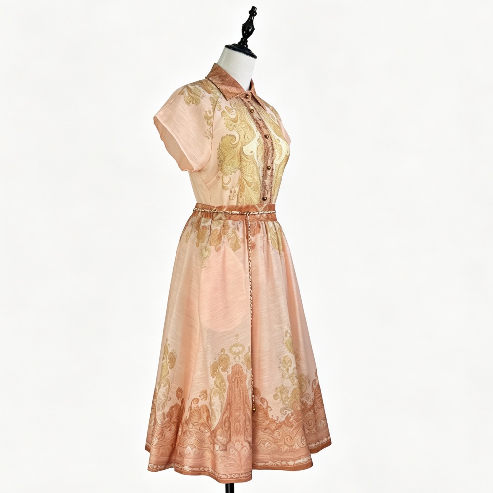 Beading skirt printing tops 2pcs set