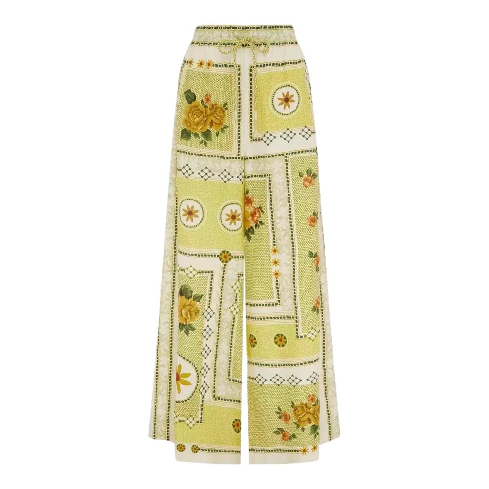 Temperament flax frenum lantern sleeve long pants a set