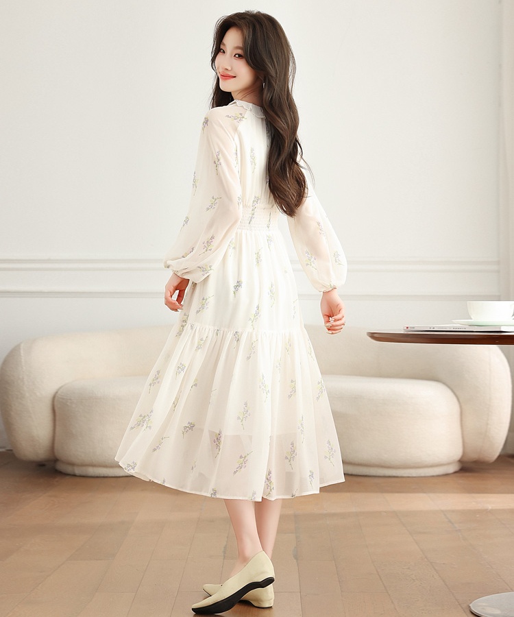 France style long dress floral dress for women