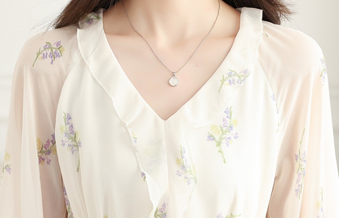 France style long dress floral dress for women
