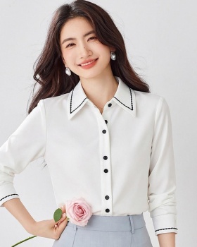 Satin France style inside the ride shirt for women