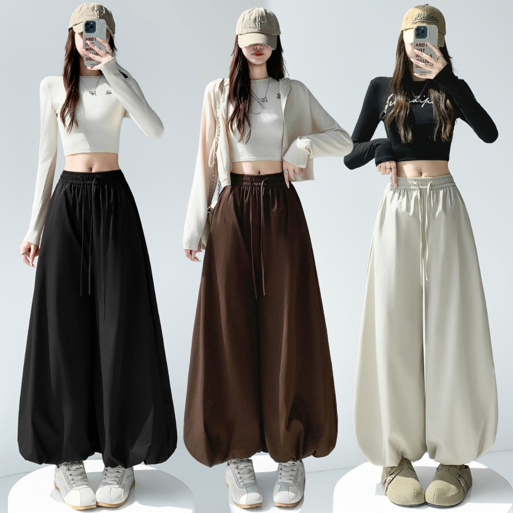 Bud drape loose pants autumn slim wide leg bloomers