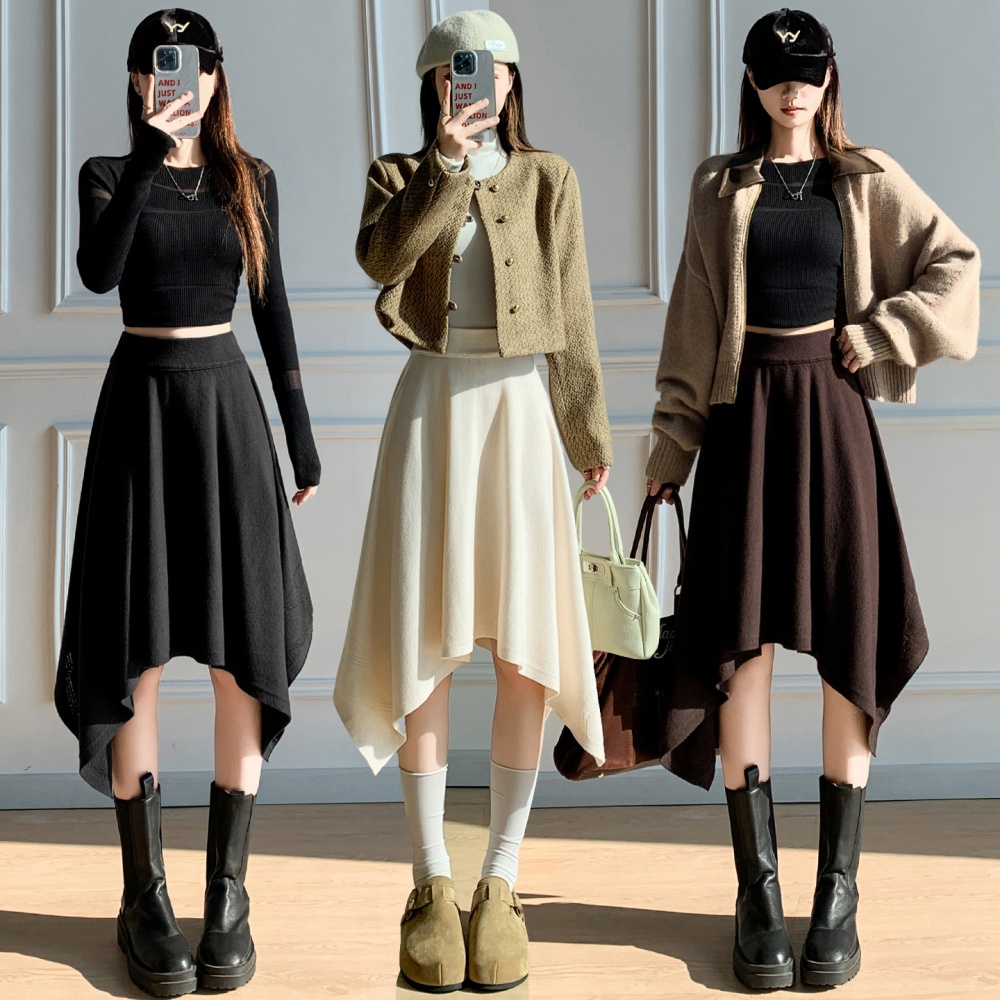 Slim high waist short skirt knitted skirt for women