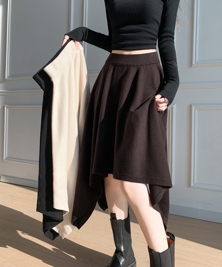 Slim high waist short skirt knitted skirt for women