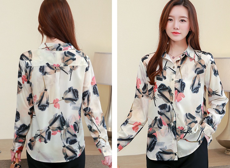 Autumn printing shirt light long sleeve tops for women