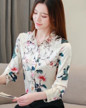 Slim silk tops real silk long sleeve shirt for women
