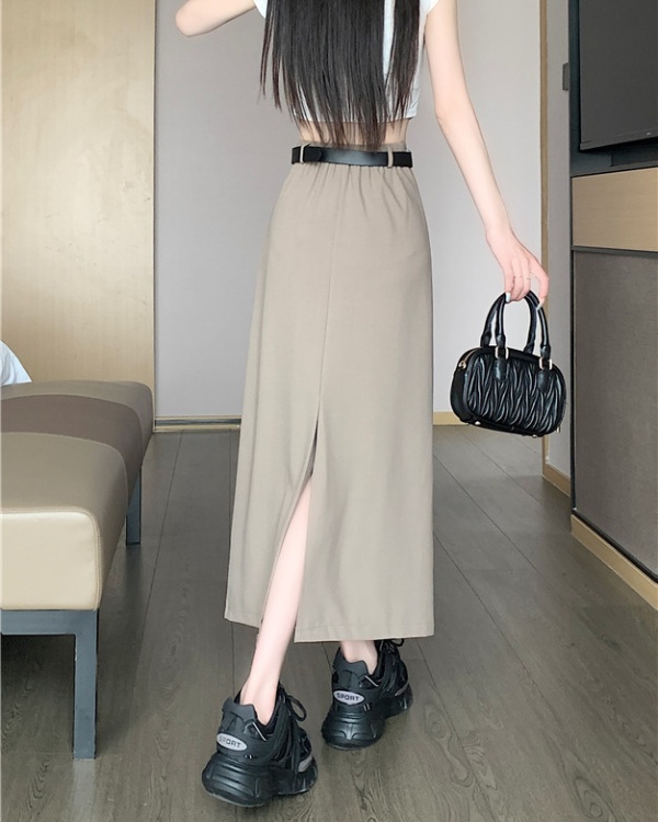 Elastic waist business suit long skirt for women