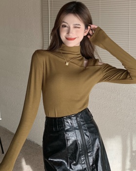 Pure long sleeve T-shirt strapless niche tops for women