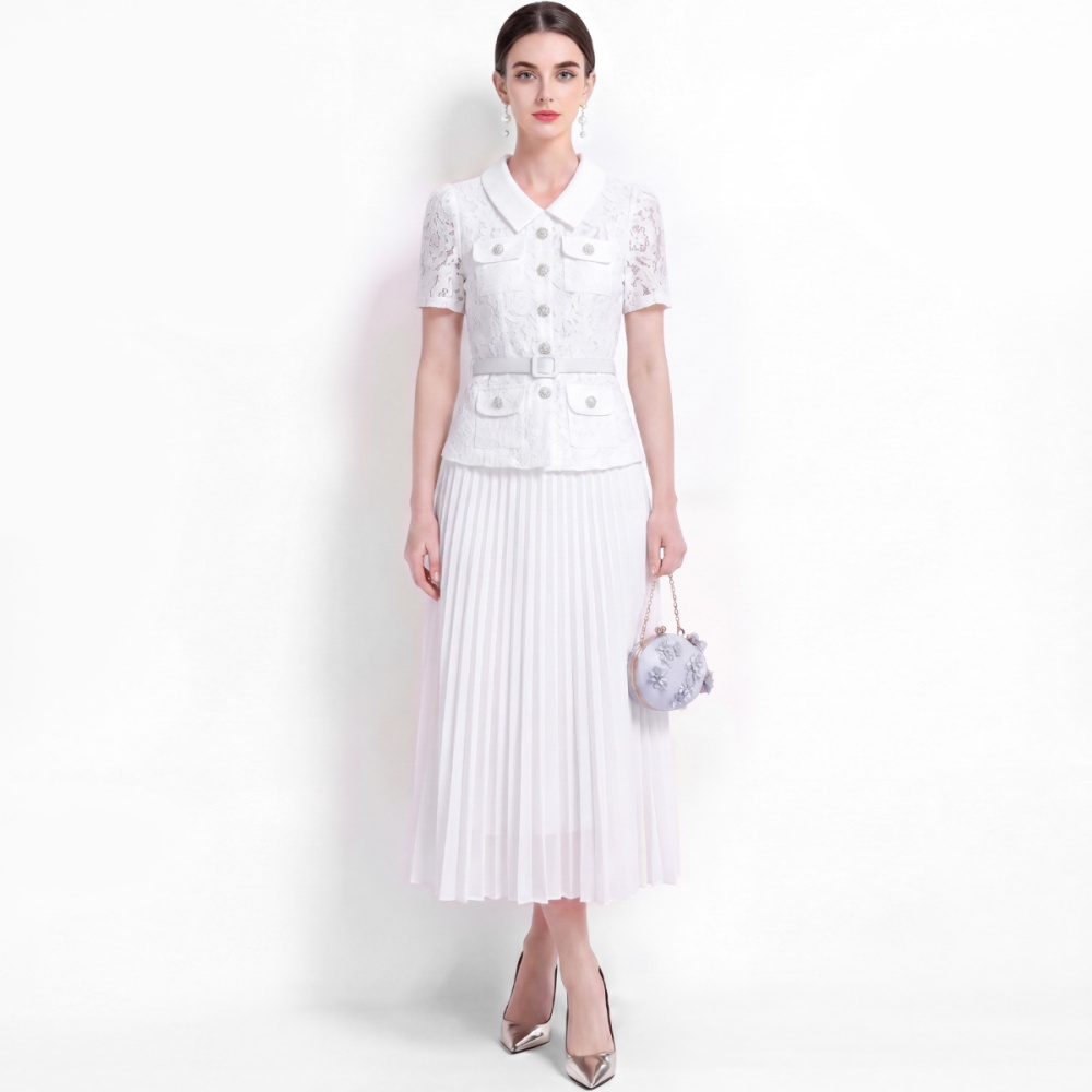 France style slim sweet style high waist with belt dress