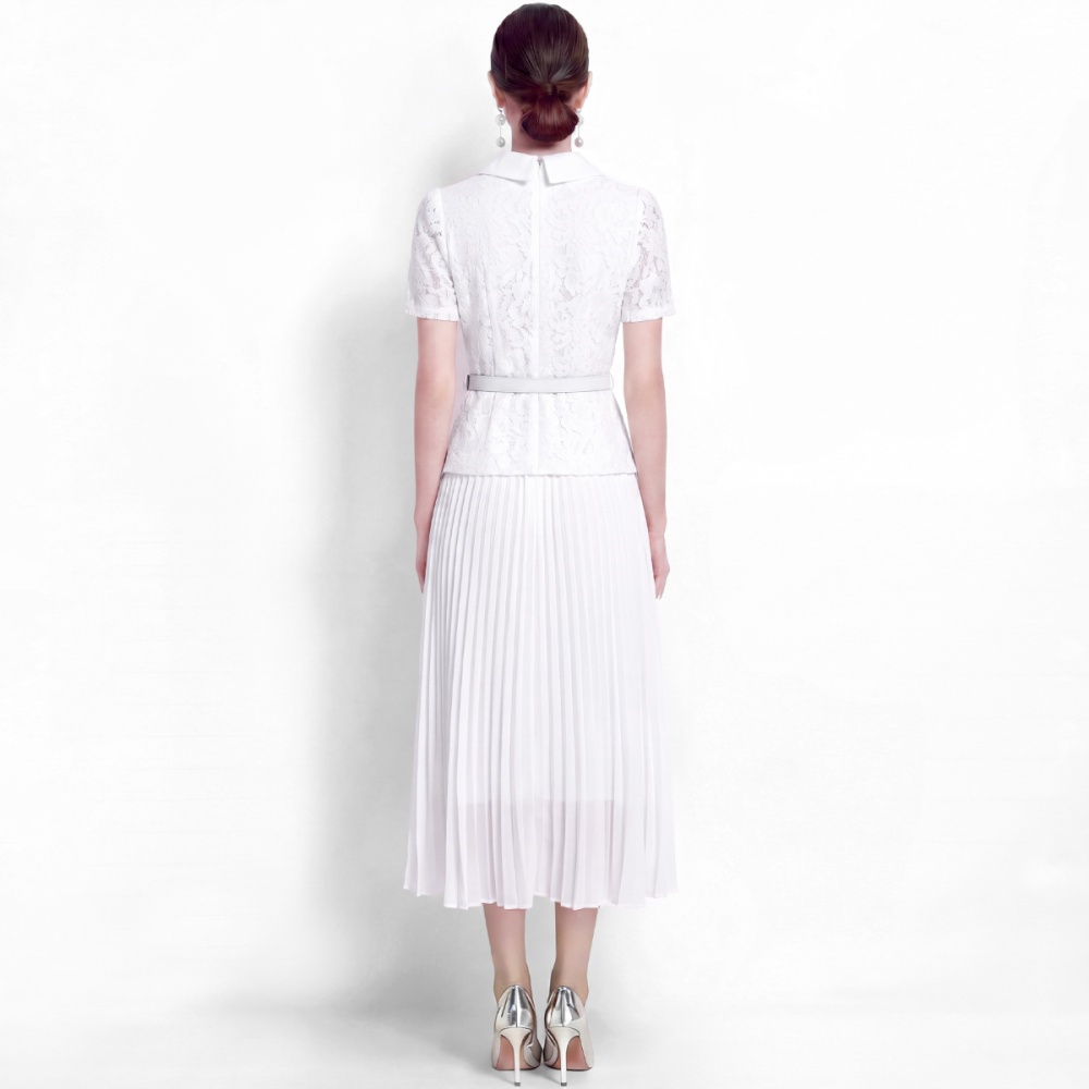 France style slim sweet style high waist with belt dress