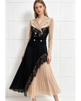Rhinestone beading dress splice business suit for women