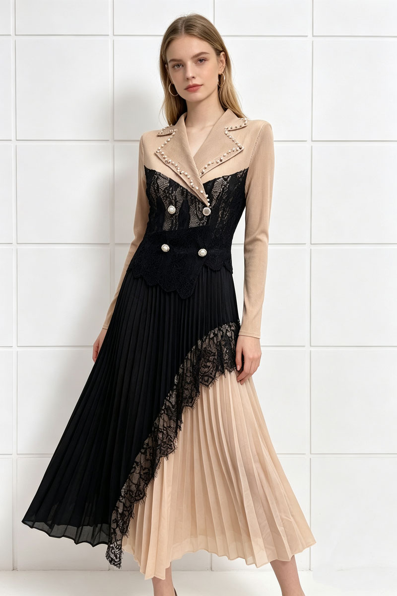Rhinestone beading dress splice business suit for women