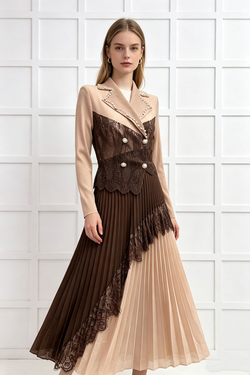 Rhinestone beading dress splice business suit for women