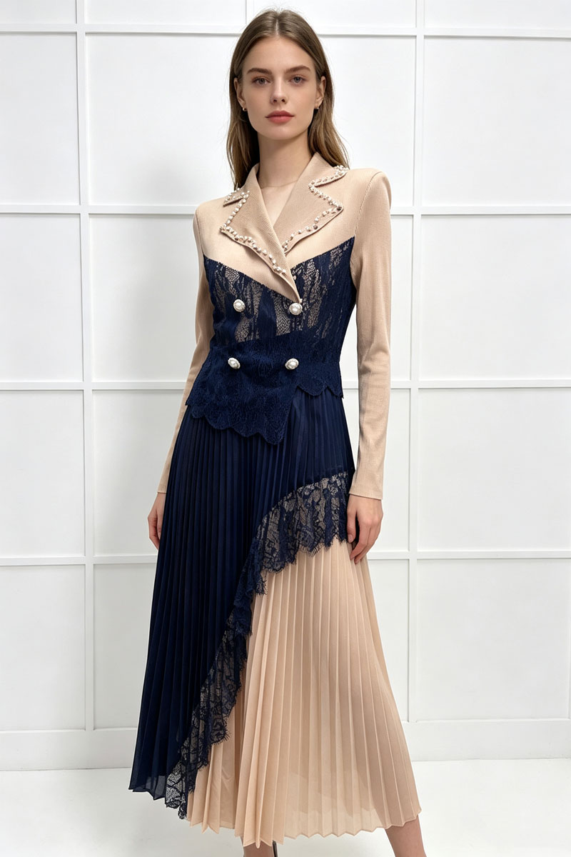 Rhinestone beading dress splice business suit for women