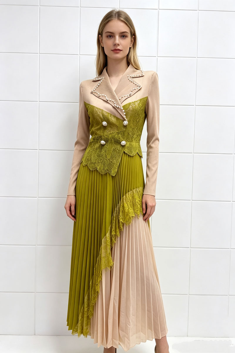 Rhinestone beading dress splice business suit for women