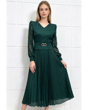 Slim temperament rhinestone dress for women