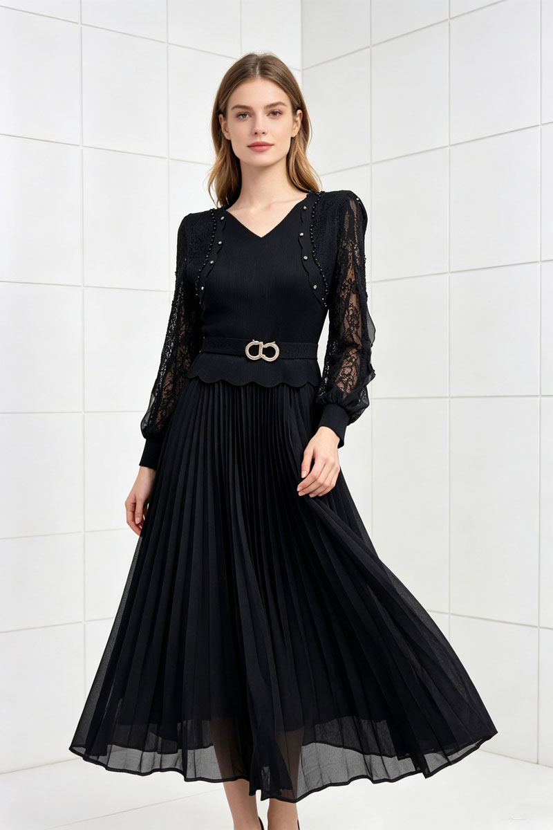 Slim temperament rhinestone dress for women