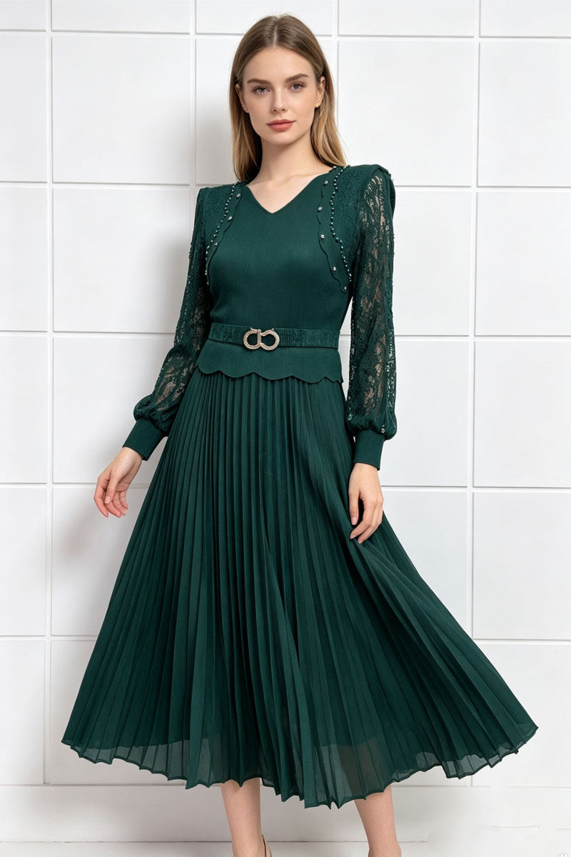 Slim temperament rhinestone dress for women