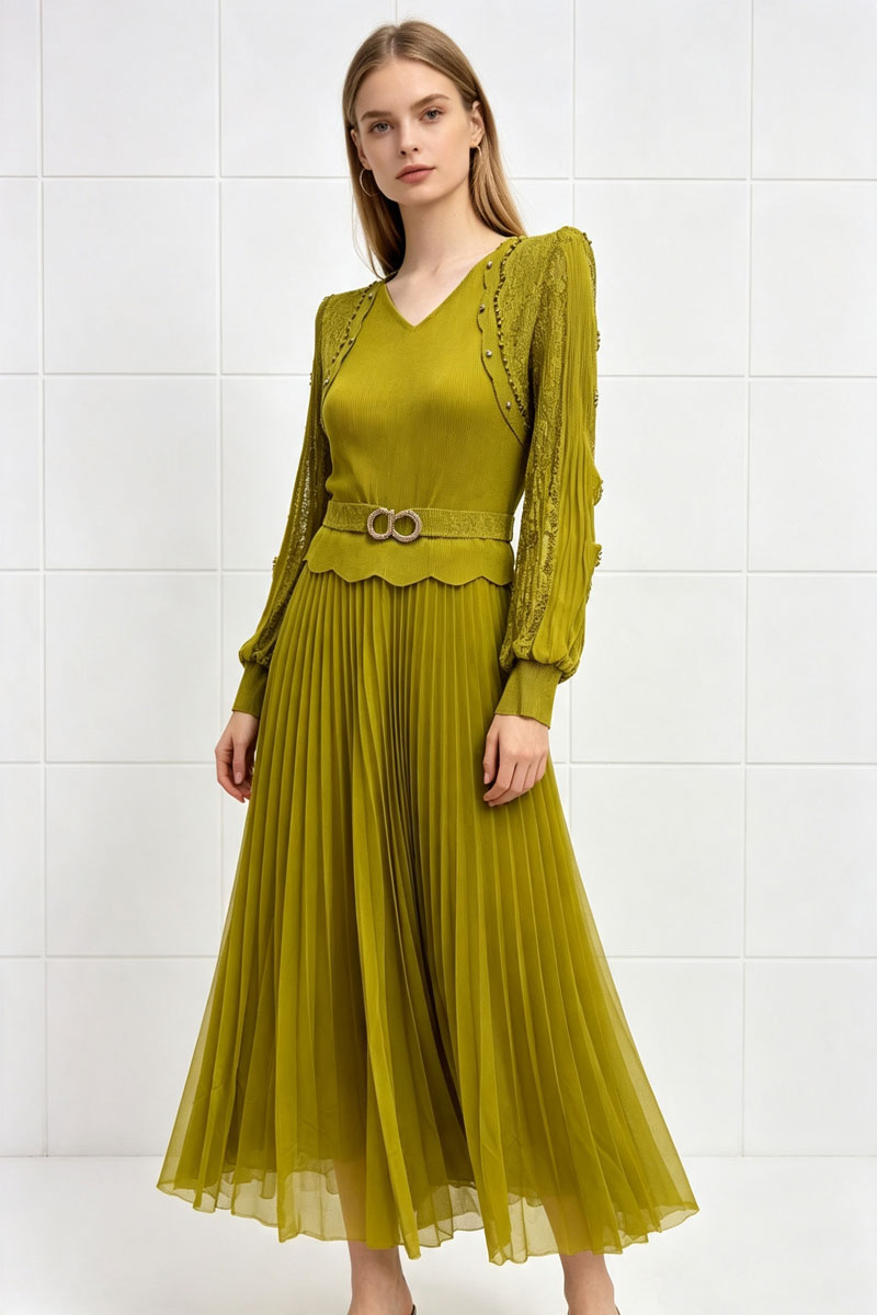 Slim temperament rhinestone dress for women